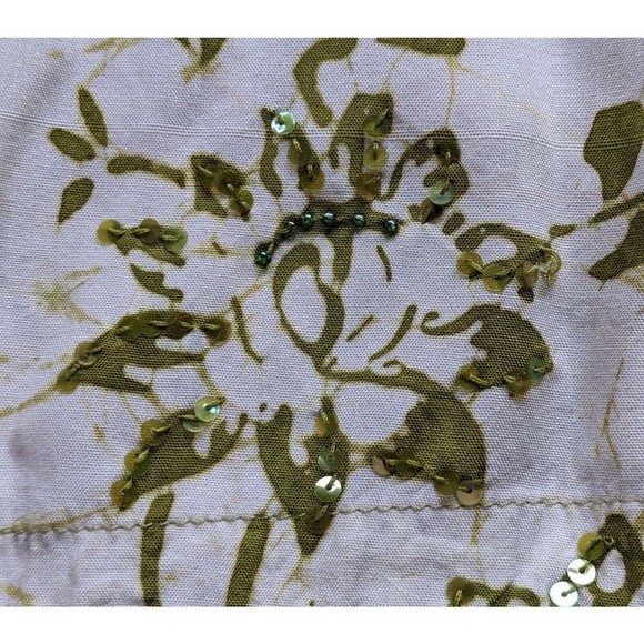 Faith Maxi Red Floral Dress, Tropical, Button Side Slit, Beaded Accents - Picture 13 of 16